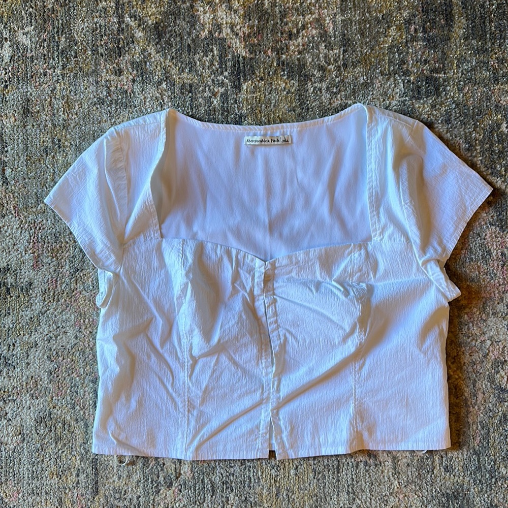 White Abercrombie & Fitch Hook Eye Bustier Top. Size Large